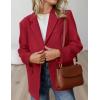 imagePRETTYGARDEN Blazers for Women Business Casual 2025 Fall Fashion Dressy Oversized Faux Suede Suit Jackets Work Office ClothesRed