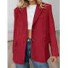 imagePRETTYGARDEN Blazers for Women Business Casual 2025 Fall Fashion Dressy Oversized Faux Suede Suit Jackets Work Office ClothesRed