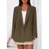 imagePRETTYGARDEN Fall 2025 Blazers for Women Business Casual Long Sleeve Lapel Pockets Dressy Suit Jackets Work Office ClothesArmy Green