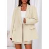 imagePRETTYGARDEN Fall 2025 Blazers for Women Business Casual Long Sleeve Lapel Pockets Dressy Suit Jackets Work Office ClothesBeige