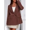 imagePRETTYGARDEN Fall 2025 Blazers for Women Business Casual Long Sleeve Lapel Pockets Dressy Suit Jackets Work Office ClothesBrown