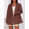 imagePRETTYGARDEN Fall 2025 Blazers for Women Business Casual Long Sleeve Lapel Pockets Dressy Suit Jackets Work Office ClothesBrown