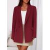 imagePRETTYGARDEN Fall 2025 Blazers for Women Business Casual Long Sleeve Lapel Pockets Dressy Suit Jackets Work Office ClothesBurgundy