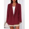 imagePRETTYGARDEN Fall 2025 Blazers for Women Business Casual Long Sleeve Lapel Pockets Dressy Suit Jackets Work Office ClothesBurgundy