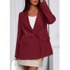 imagePRETTYGARDEN Fall 2025 Blazers for Women Business Casual Long Sleeve Lapel Pockets Dressy Suit Jackets Work Office ClothesBurgundy
