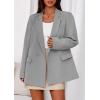 imagePRETTYGARDEN Fall 2025 Blazers for Women Business Casual Long Sleeve Lapel Pockets Dressy Suit Jackets Work Office ClothesGrey
