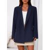 imagePRETTYGARDEN Fall 2025 Blazers for Women Business Casual Long Sleeve Lapel Pockets Dressy Suit Jackets Work Office ClothesNavy Blue