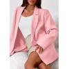 imagePRETTYGARDEN Fall 2025 Blazers for Women Business Casual Long Sleeve Lapel Pockets Dressy Suit Jackets Work Office ClothesPink