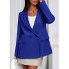 imagePRETTYGARDEN Fall 2025 Blazers for Women Business Casual Long Sleeve Lapel Pockets Dressy Suit Jackets Work Office ClothesRoyal Blue