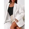 imagePRETTYGARDEN Fall 2025 Blazers for Women Business Casual Long Sleeve Lapel Pockets Dressy Suit Jackets Work Office ClothesWhite
