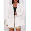 imagePRETTYGARDEN Fall 2025 Blazers for Women Business Casual Long Sleeve Lapel Pockets Dressy Suit Jackets Work Office ClothesWhite