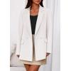imagePRETTYGARDEN Fall 2025 Blazers for Women Business Casual Long Sleeve Lapel Pockets Dressy Suit Jackets Work Office ClothesWhite