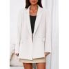 imagePRETTYGARDEN Fall 2025 Blazers for Women Business Casual Long Sleeve Lapel Pockets Dressy Suit Jackets Work Office ClothesWhite