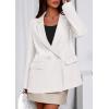 imagePRETTYGARDEN Fall 2025 Blazers for Women Business Casual Long Sleeve Lapel Pockets Dressy Suit Jackets Work Office ClothesWhite