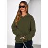 imagePRETTYGARDEN Hoodies for Women Oversized Pullover Sweatshirts 2025 Ruched Long Sleeve Casual Tops Fall Fashion Y2K ClothesArmy Green