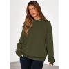 imagePRETTYGARDEN Hoodies for Women Oversized Pullover Sweatshirts 2025 Ruched Long Sleeve Casual Tops Fall Fashion Y2K ClothesArmy Green