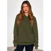 imagePRETTYGARDEN Hoodies for Women Oversized Pullover Sweatshirts 2025 Ruched Long Sleeve Casual Tops Fall Fashion Y2K ClothesArmy Green