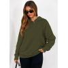 imagePRETTYGARDEN Hoodies for Women Oversized Pullover Sweatshirts 2025 Ruched Long Sleeve Casual Tops Fall Fashion Y2K ClothesArmy Green