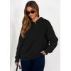 imagePRETTYGARDEN Hoodies for Women Oversized Pullover Sweatshirts 2025 Ruched Long Sleeve Casual Tops Fall Fashion Y2K ClothesBlack