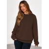 imagePRETTYGARDEN Hoodies for Women Oversized Pullover Sweatshirts 2025 Ruched Long Sleeve Casual Tops Fall Fashion Y2K ClothesBrown
