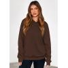 imagePRETTYGARDEN Hoodies for Women Oversized Pullover Sweatshirts 2025 Ruched Long Sleeve Casual Tops Fall Fashion Y2K ClothesBrown