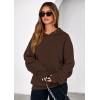 imagePRETTYGARDEN Hoodies for Women Oversized Pullover Sweatshirts 2025 Ruched Long Sleeve Casual Tops Fall Fashion Y2K ClothesBrown