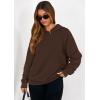 imagePRETTYGARDEN Hoodies for Women Oversized Pullover Sweatshirts 2025 Ruched Long Sleeve Casual Tops Fall Fashion Y2K ClothesBrown
