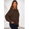 imagePRETTYGARDEN Hoodies for Women Oversized Pullover Sweatshirts 2025 Ruched Long Sleeve Casual Tops Fall Fashion Y2K ClothesBrown