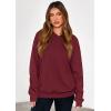imagePRETTYGARDEN Hoodies for Women Oversized Pullover Sweatshirts 2025 Ruched Long Sleeve Casual Tops Fall Fashion Y2K ClothesBurgundy