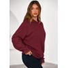 imagePRETTYGARDEN Hoodies for Women Oversized Pullover Sweatshirts 2025 Ruched Long Sleeve Casual Tops Fall Fashion Y2K ClothesBurgundy