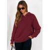 imagePRETTYGARDEN Hoodies for Women Oversized Pullover Sweatshirts 2025 Ruched Long Sleeve Casual Tops Fall Fashion Y2K ClothesBurgundy