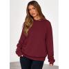 imagePRETTYGARDEN Hoodies for Women Oversized Pullover Sweatshirts 2025 Ruched Long Sleeve Casual Tops Fall Fashion Y2K ClothesBurgundy