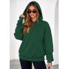 imagePRETTYGARDEN Hoodies for Women Oversized Pullover Sweatshirts 2025 Ruched Long Sleeve Casual Tops Fall Fashion Y2K ClothesDark Green