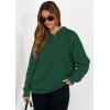 imagePRETTYGARDEN Hoodies for Women Oversized Pullover Sweatshirts 2025 Ruched Long Sleeve Casual Tops Fall Fashion Y2K ClothesDark Green