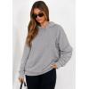 imagePRETTYGARDEN Hoodies for Women Oversized Pullover Sweatshirts 2025 Ruched Long Sleeve Casual Tops Fall Fashion Y2K ClothesGrey