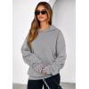 imagePRETTYGARDEN Hoodies for Women Oversized Pullover Sweatshirts 2025 Ruched Long Sleeve Casual Tops Fall Fashion Y2K ClothesGrey