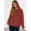imagePRETTYGARDEN Hoodies for Women Oversized Pullover Sweatshirts 2025 Ruched Long Sleeve Casual Tops Fall Fashion Y2K ClothesRust