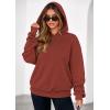 imagePRETTYGARDEN Hoodies for Women Oversized Pullover Sweatshirts 2025 Ruched Long Sleeve Casual Tops Fall Fashion Y2K ClothesRust