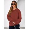 imagePRETTYGARDEN Hoodies for Women Oversized Pullover Sweatshirts 2025 Ruched Long Sleeve Casual Tops Fall Fashion Y2K ClothesRust
