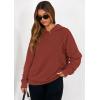 imagePRETTYGARDEN Hoodies for Women Oversized Pullover Sweatshirts 2025 Ruched Long Sleeve Casual Tops Fall Fashion Y2K ClothesRust