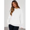 imagePRETTYGARDEN Hoodies for Women Oversized Pullover Sweatshirts 2025 Ruched Long Sleeve Casual Tops Fall Fashion Y2K ClothesWhite