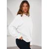 imagePRETTYGARDEN Hoodies for Women Oversized Pullover Sweatshirts 2025 Ruched Long Sleeve Casual Tops Fall Fashion Y2K ClothesWhite