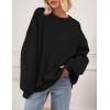 imagePRETTYGARDEN Oversized Sweatshirt for Women Fall Outfits 2025 Crewneck Long Sleeve Tops Fleece Pullover Winter ClothingBlack