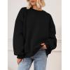 imagePRETTYGARDEN Oversized Sweatshirt for Women Fall Outfits 2025 Crewneck Long Sleeve Tops Fleece Pullover Winter ClothingBlack