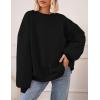 imagePRETTYGARDEN Oversized Sweatshirt for Women Fall Outfits 2025 Crewneck Long Sleeve Tops Fleece Pullover Winter ClothingBlack