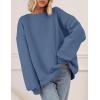 imagePRETTYGARDEN Oversized Sweatshirt for Women Fall Outfits 2025 Crewneck Long Sleeve Tops Fleece Pullover Winter ClothingGrey Blue