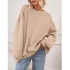 imagePRETTYGARDEN Oversized Sweatshirt for Women Fall Outfits 2025 Crewneck Long Sleeve Tops Fleece Pullover Winter ClothingKhaki
