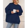 imagePRETTYGARDEN Oversized Sweatshirt for Women Fall Outfits 2025 Crewneck Long Sleeve Tops Fleece Pullover Winter ClothingNavy Blue