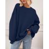 imagePRETTYGARDEN Oversized Sweatshirt for Women Fall Outfits 2025 Crewneck Long Sleeve Tops Fleece Pullover Winter ClothingNavy Blue