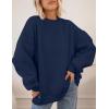 imagePRETTYGARDEN Oversized Sweatshirt for Women Fall Outfits 2025 Crewneck Long Sleeve Tops Fleece Pullover Winter ClothingNavy Blue